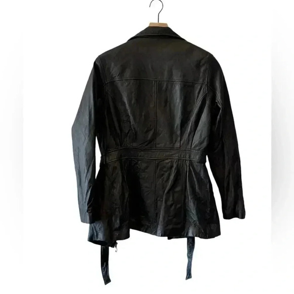 Leather Belted Jacket Jacqueline Ferra Vintage Soft and Comfortable Size Medium - Picture 1 of 4